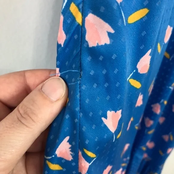 Saylor Jen Blue Floral Polka Dot Maxi Dress XS - Picture 7 of 15